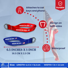Wristlet Keychain - State Flag Massachusetts - USA - K091