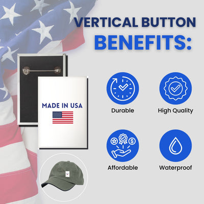 Vertical Button - State Flag South Dakota - USA