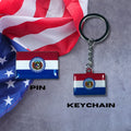 Missouri flag, Enamel pin, Flag Keychain, Adorable Collections State Flags, United States Flags, Keychains, Cute pins, Limited Edition - WORLDWIDE SOUVENIRS	