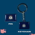 Kentucky flag, Enamel pin, Flag Keychain, Adorable Collections State Flags, United States Flags, Keychains, Cute pins, Limited Edition - WORLDWIDE SOUVENIRS	