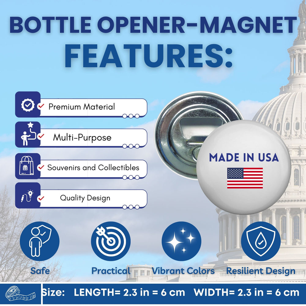 Bottle Opener - Magnet - State Seal New Hampshire - USA