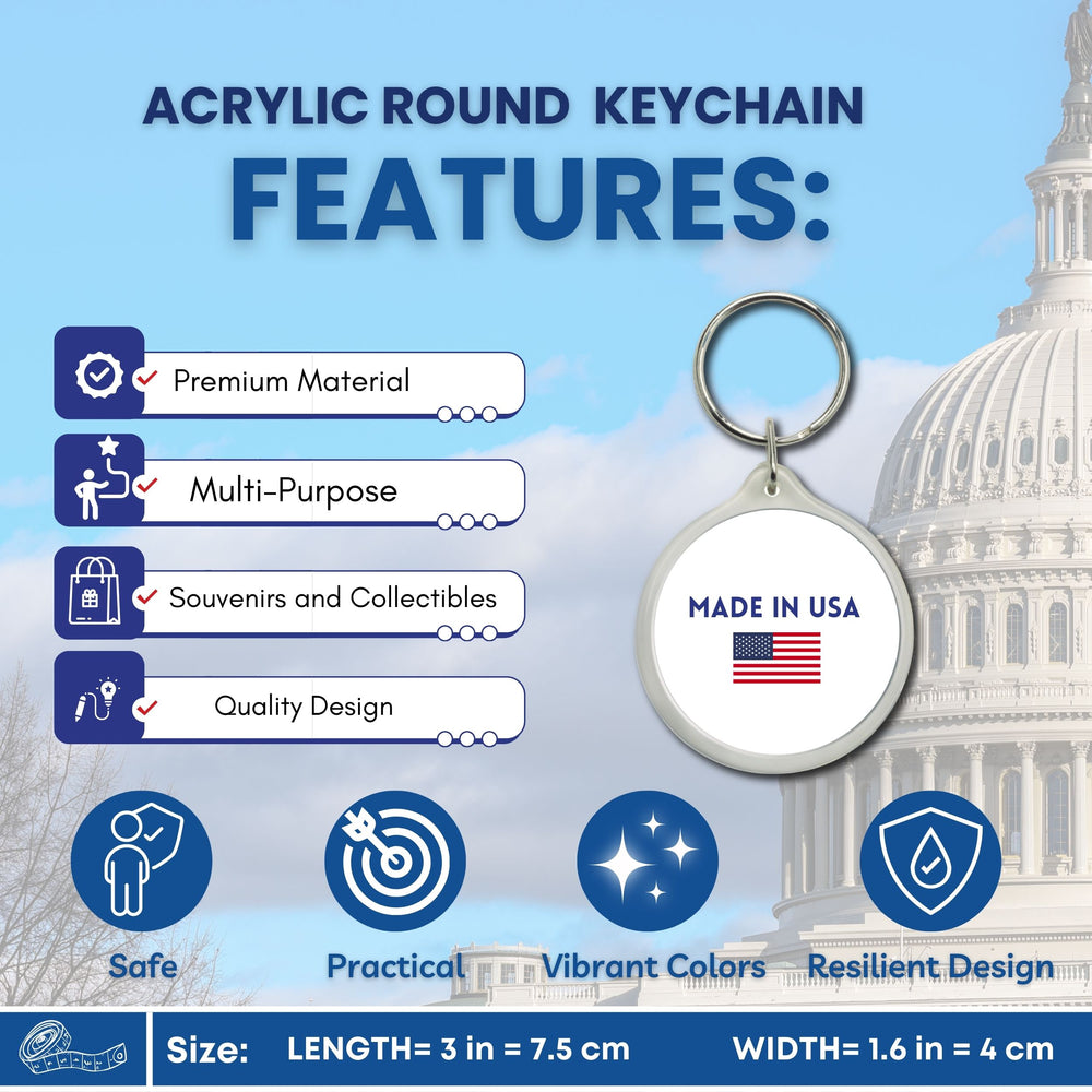 Round Acrylic Keychain - State Seal Pennsylvania - USA