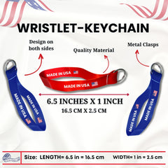 Wristlet Keychain - State Flag Massachusetts - USA - K091