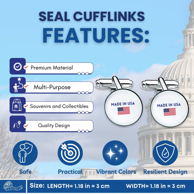 Cufflinks - State Seal Indiana - USA