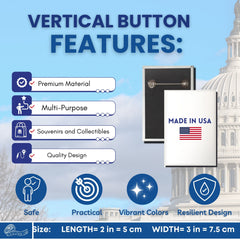 Vertical Button - State Flag Michigan - USA