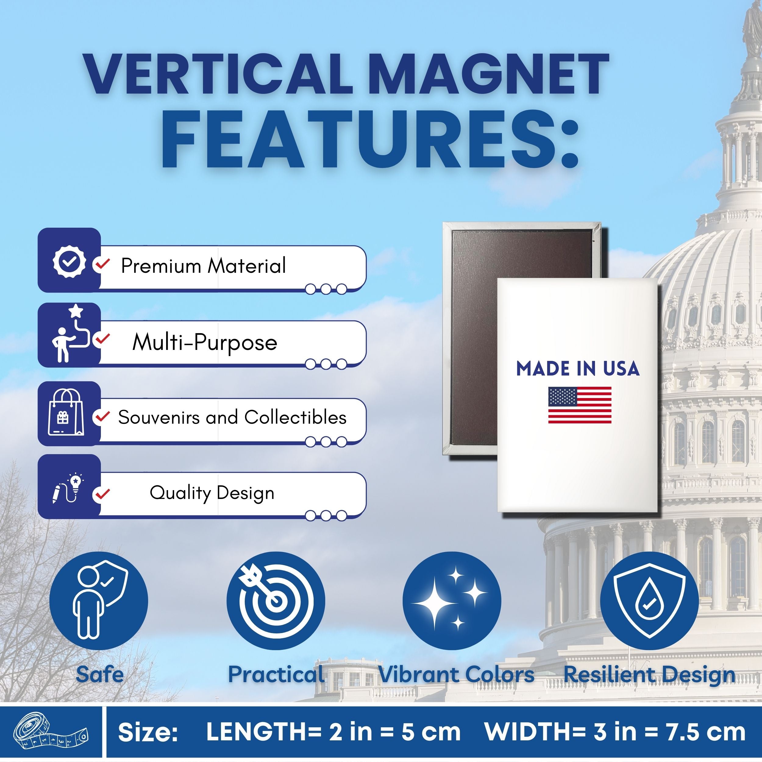 Vertical Magnet - State Flag Colorado - USA