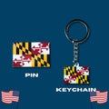 Maryland flag, Enamel pin, Flag Keychain, Adorable Collections State Flag, United States Emblem Flags, Keychains, Cute pins, Limited Edition - WORLDWIDE SOUVENIRS	