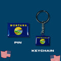 Montana flag, Enamel pin, Flag Keychain, Adorable Collections State Flags, United States Flags, Keychains, Cute pins, Limited Edition - WORLDWIDE SOUVENIRS	