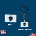 Massachusetts flag, Enamel pin, Flag Keychain, Adorable Collections State Flags, United States Flags, Keychains, Cute pins, Limited Edition - WORLDWIDE SOUVENIRS	