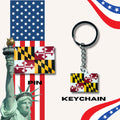 Maryland flag, Enamel pin, Flag Keychain, Adorable Collections State Flag, United States Emblem Flags, Keychains, Cute pins, Limited Edition - WORLDWIDE SOUVENIRS	