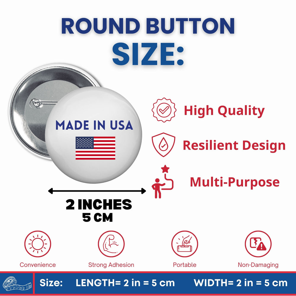 Round Button - State Flag Wisconsin - USA