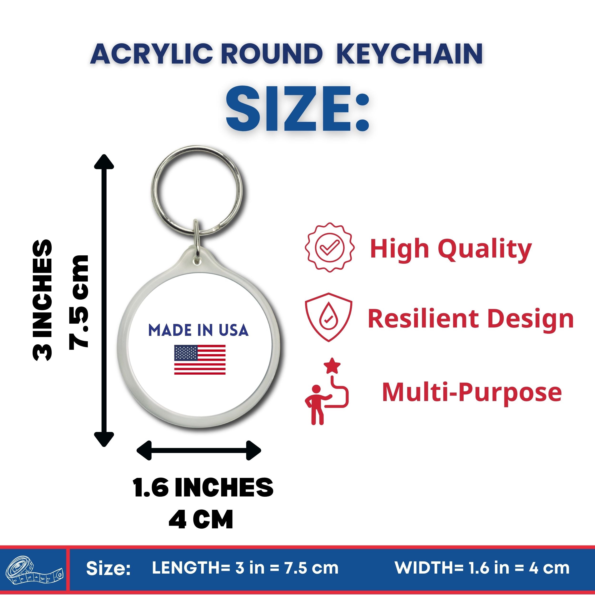 Round Acrylic Keychain - State Flag Michigan - USA