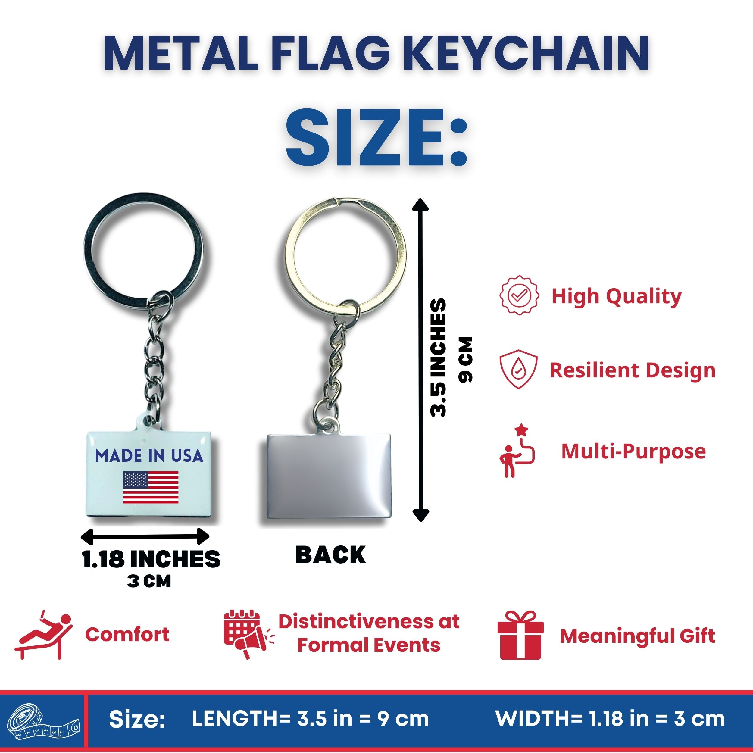 Metal Keychain - State Flag Mississippi - USA