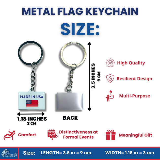 Metal Keychain - State Flag Rhode Island - USA