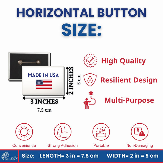 Horizontal Button - State Seal Minnesota - USA
