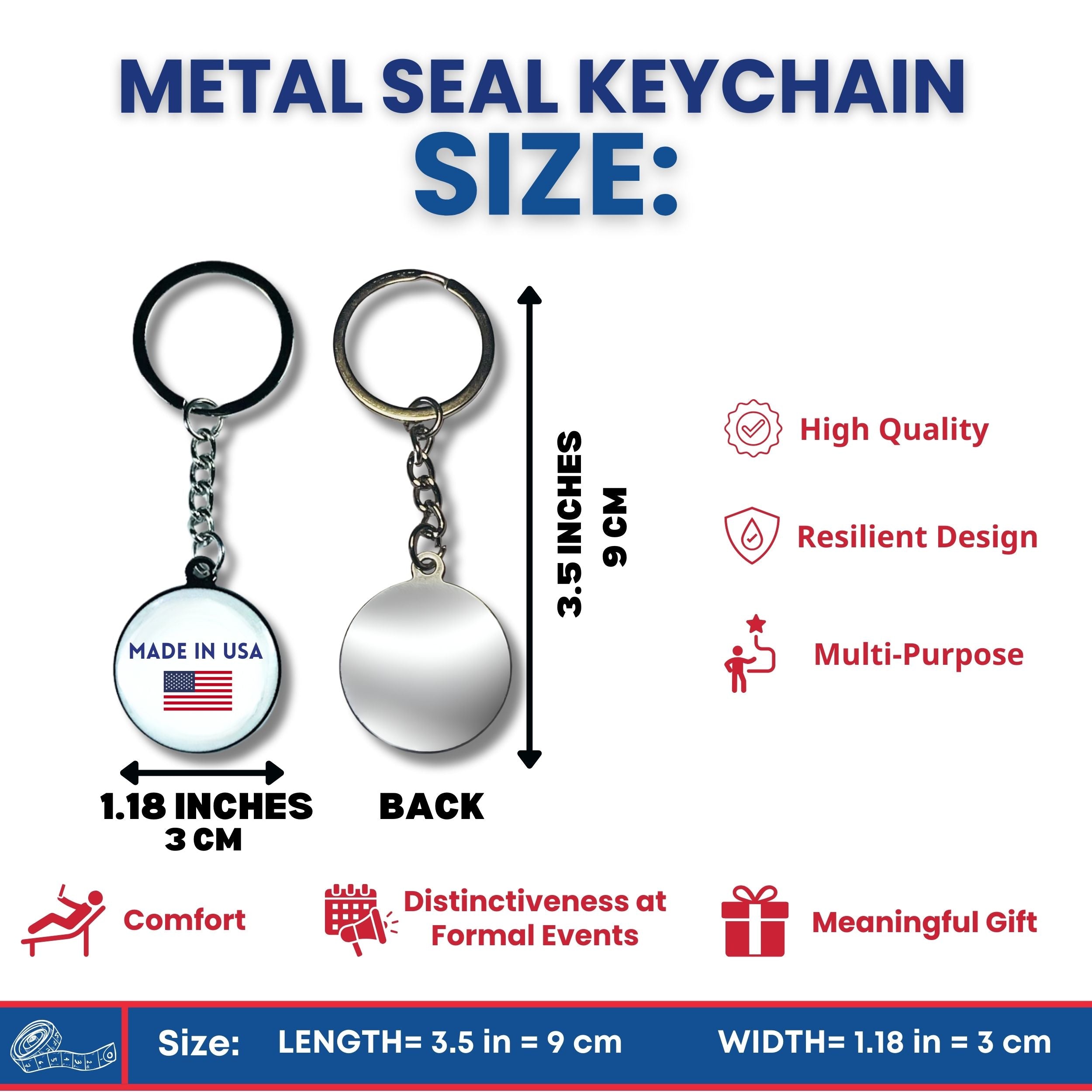Metal Keychain - State Seal Maine - USA