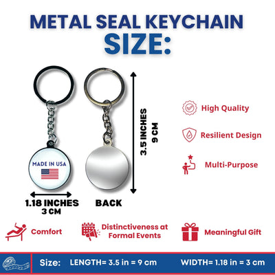 Metal Keychain - State Seal Kansas - USA