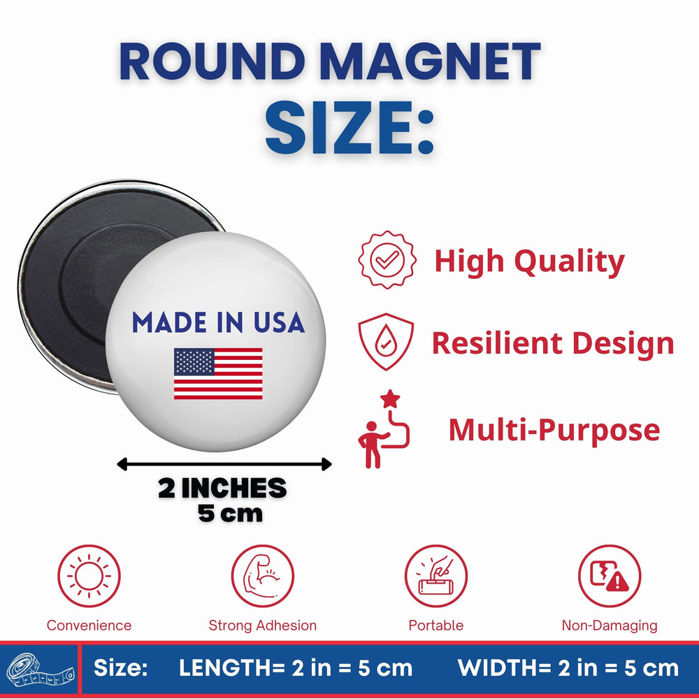 Round Magnet - Flag United States - USA