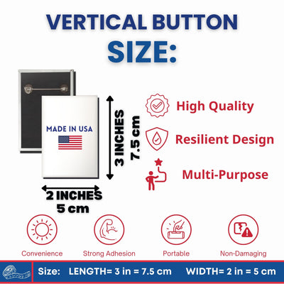 Vertical Button - State Flag South Dakota - USA