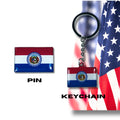 Missouri flag, Enamel pin, Flag Keychain, Adorable Collections State Flags, United States Flags, Keychains, Cute pins, Limited Edition - WORLDWIDE SOUVENIRS	