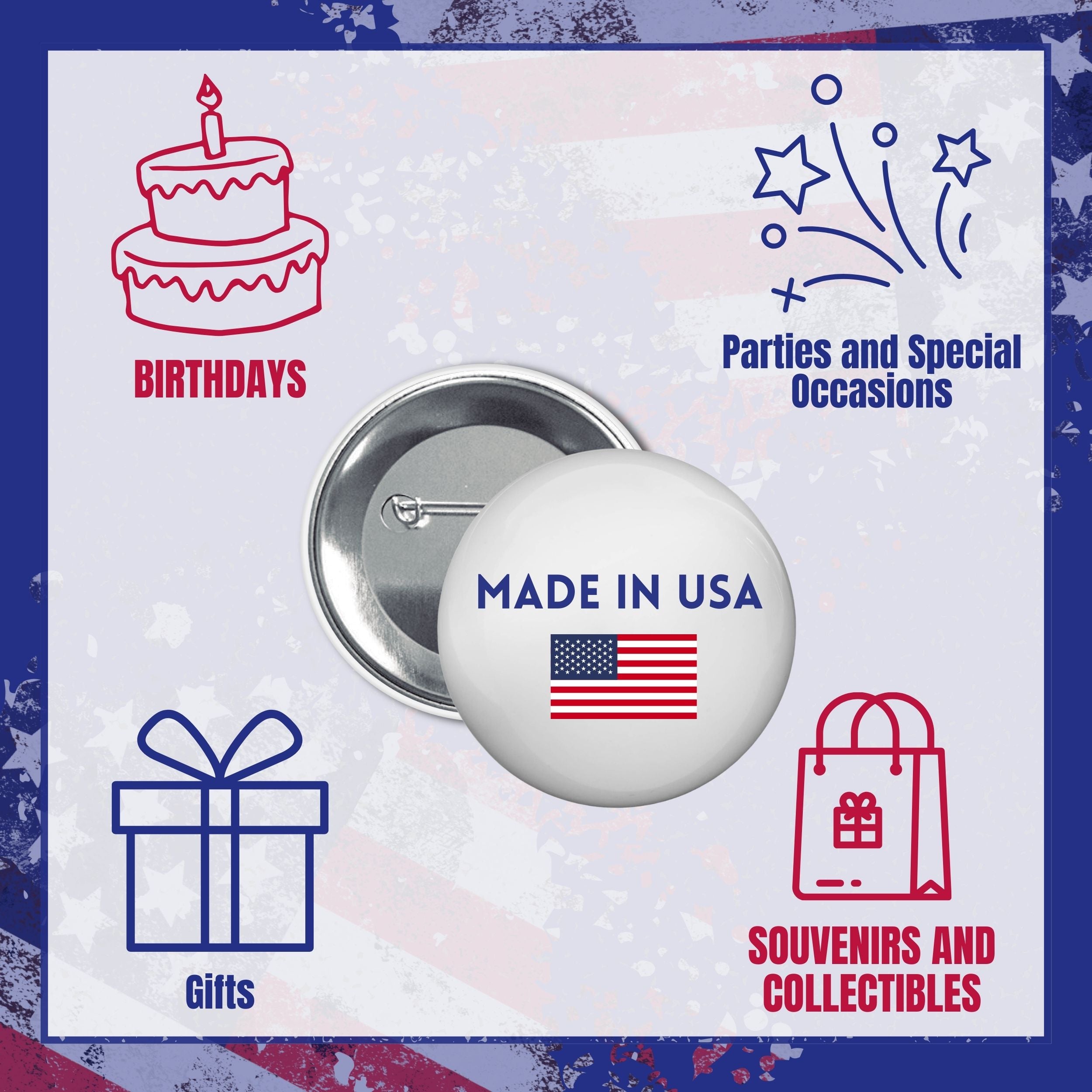 Round Button - State Flag Rhode Island - USA