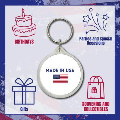 Round Acrylic Keychain - State Flag Oklahoma - USA