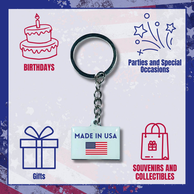 Metal Keychain - State Flag Rhode Island - USA