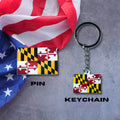 Maryland flag, Enamel pin, Flag Keychain, Adorable Collections State Flag, United States Emblem Flags, Keychains, Cute pins, Limited Edition - WORLDWIDE SOUVENIRS	