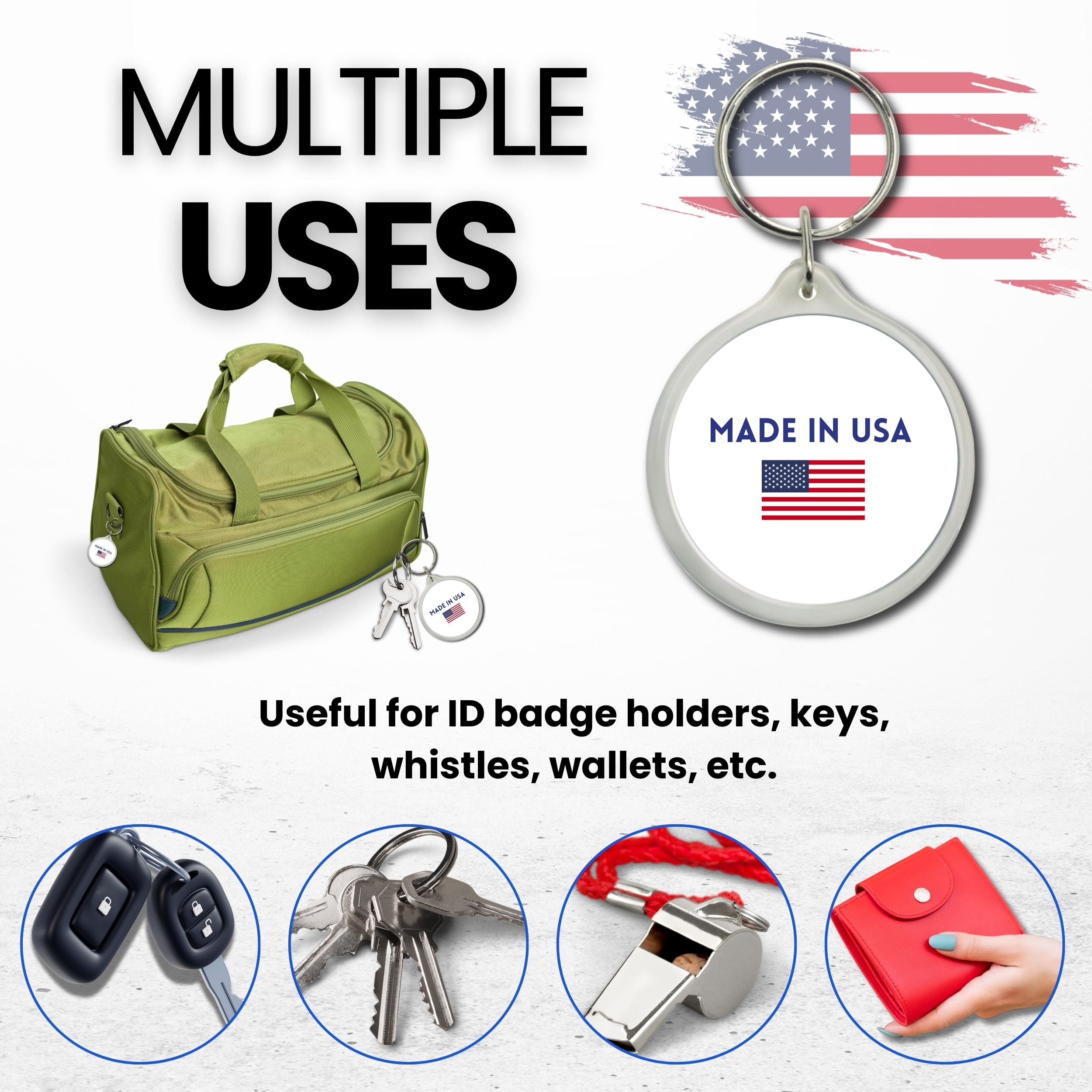 Round Acrylic Keychain - State Flag Michigan - USA