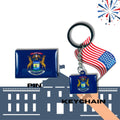 Michigan flag, Enamel pin, Flag Keychain, Adorable Collections State Flags, United States Flags, Keychains, Cute pins, Limited Edition - WORLDWIDE SOUVENIRS	