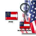 Georgia flag, Enamel pin, Flag Keychain, Adorable Collections State Flags, United States Emblem Flags, Keychains, Cute pins, Limited Edition - WORLDWIDE SOUVENIRS	