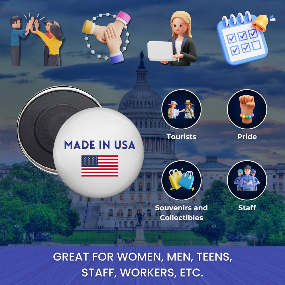 Round Magnet - Flag United States - USA