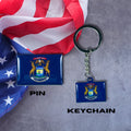 Michigan flag, Enamel pin, Flag Keychain, Adorable Collections State Flags, United States Flags, Keychains, Cute pins, Limited Edition - WORLDWIDE SOUVENIRS	