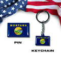 Montana flag, Enamel pin, Flag Keychain, Adorable Collections State Flags, United States Flags, Keychains, Cute pins, Limited Edition - WORLDWIDE SOUVENIRS	