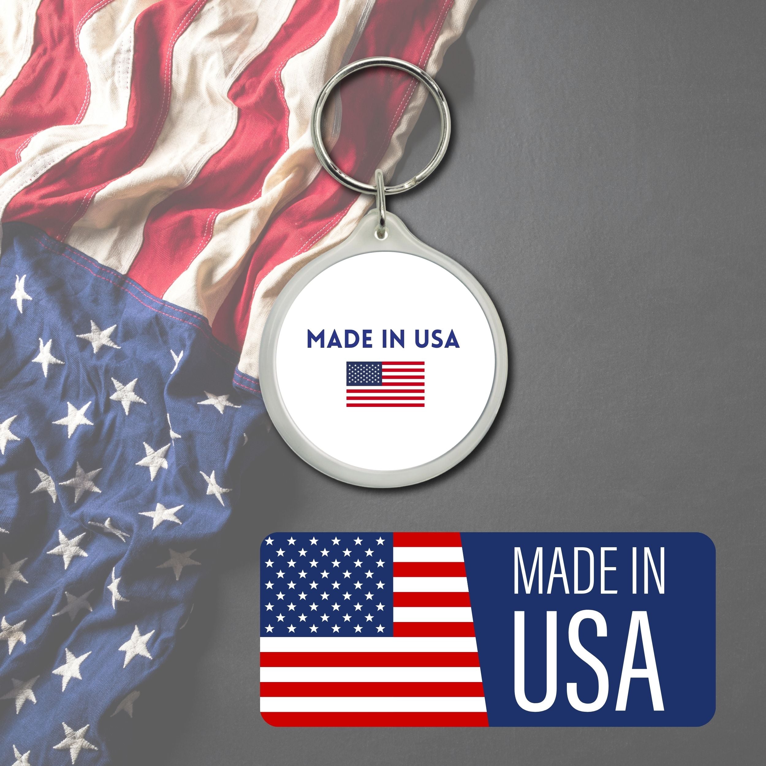 Round Acrylic Keychain - State Flag Michigan - USA