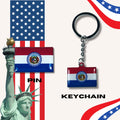 Missouri flag, Enamel pin, Flag Keychain, Adorable Collections State Flags, United States Flags, Keychains, Cute pins, Limited Edition - WORLDWIDE SOUVENIRS	