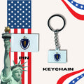 Massachusetts flag, Enamel pin, Flag Keychain, Adorable Collections State Flags, United States Flags, Keychains, Cute pins, Limited Edition - WORLDWIDE SOUVENIRS	