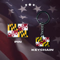 Maryland flag, Enamel pin, Flag Keychain, Adorable Collections State Flag, United States Emblem Flags, Keychains, Cute pins, Limited Edition - WORLDWIDE SOUVENIRS	