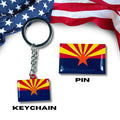 Arizona flag, Enamel pin, Flag Keychain, Adorable Collections State Flags, United States Emblem Flags, Keychains, Cute pins, Limited Edition - WORLDWIDE SOUVENIRS	