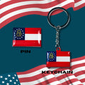 Georgia flag, Enamel pin, Flag Keychain, Adorable Collections State Flags, United States Emblem Flags, Keychains, Cute pins, Limited Edition - WORLDWIDE SOUVENIRS	