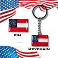 Georgia flag, Enamel pin, Flag Keychain, Adorable Collections State Flags, United States Emblem Flags, Keychains, Cute pins, Limited Edition - WORLDWIDE SOUVENIRS	