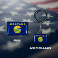 Montana flag, Enamel pin, Flag Keychain, Adorable Collections State Flags, United States Flags, Keychains, Cute pins, Limited Edition - WORLDWIDE SOUVENIRS	