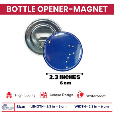 Bottle Opener-Magnet - State Flag Alaska - USA