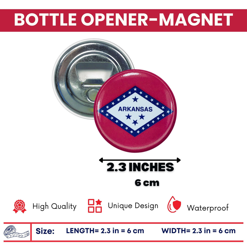Bottle Opener-Magnet - State Flag Arkansas - USA