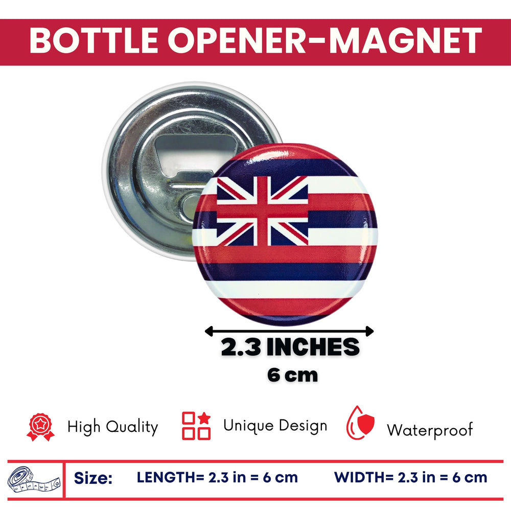 Bottle Opener-Magnet - State Flag Hawaii - USA