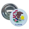 Bottle Opener-Magnet - State Flag Illinois - USA