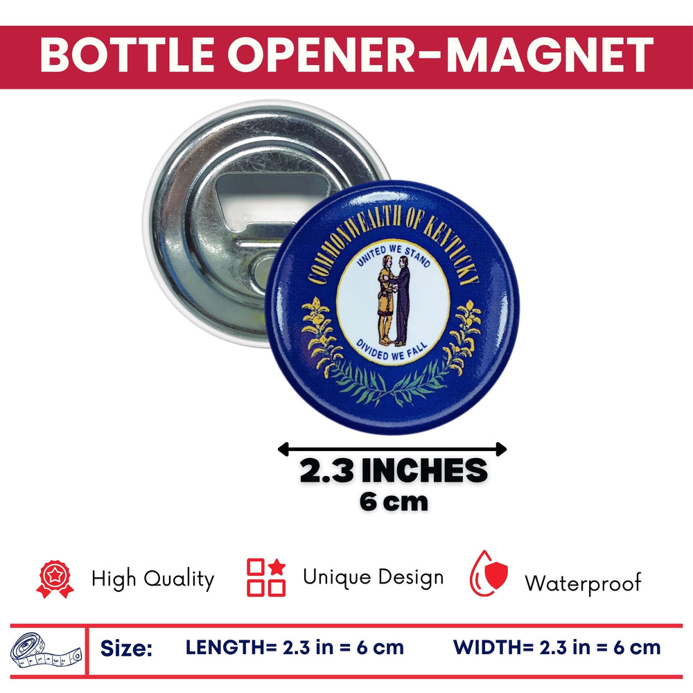 Bottle Opener-Magnet - State Flag Kentucky - USA