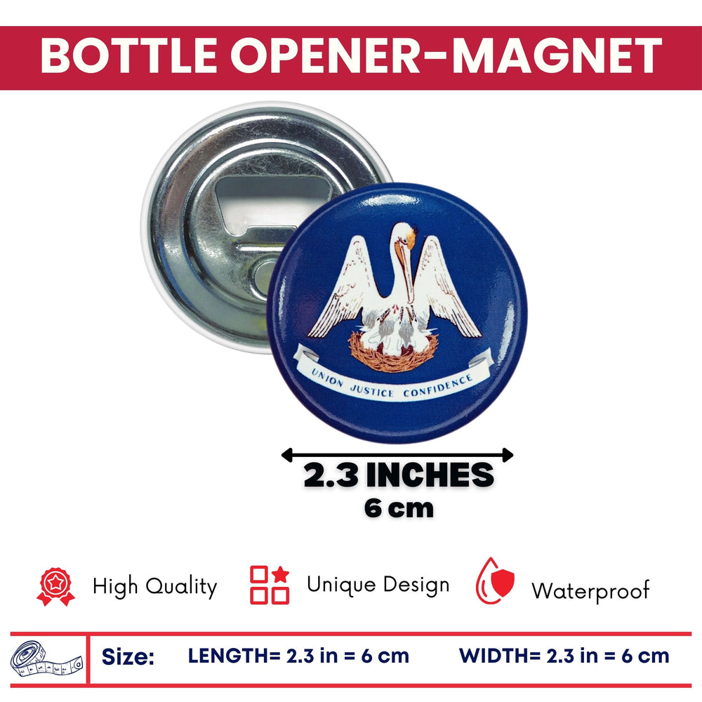 Bottle Opener-Magnet - State Flag Louisiana - USA