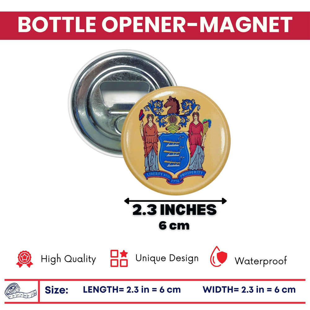 Bottle Opener-Magnet - State Flag New Jersey - USA