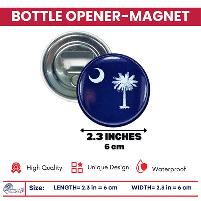 Bottle Opener-Magnet - State Flag South Carolina - USA